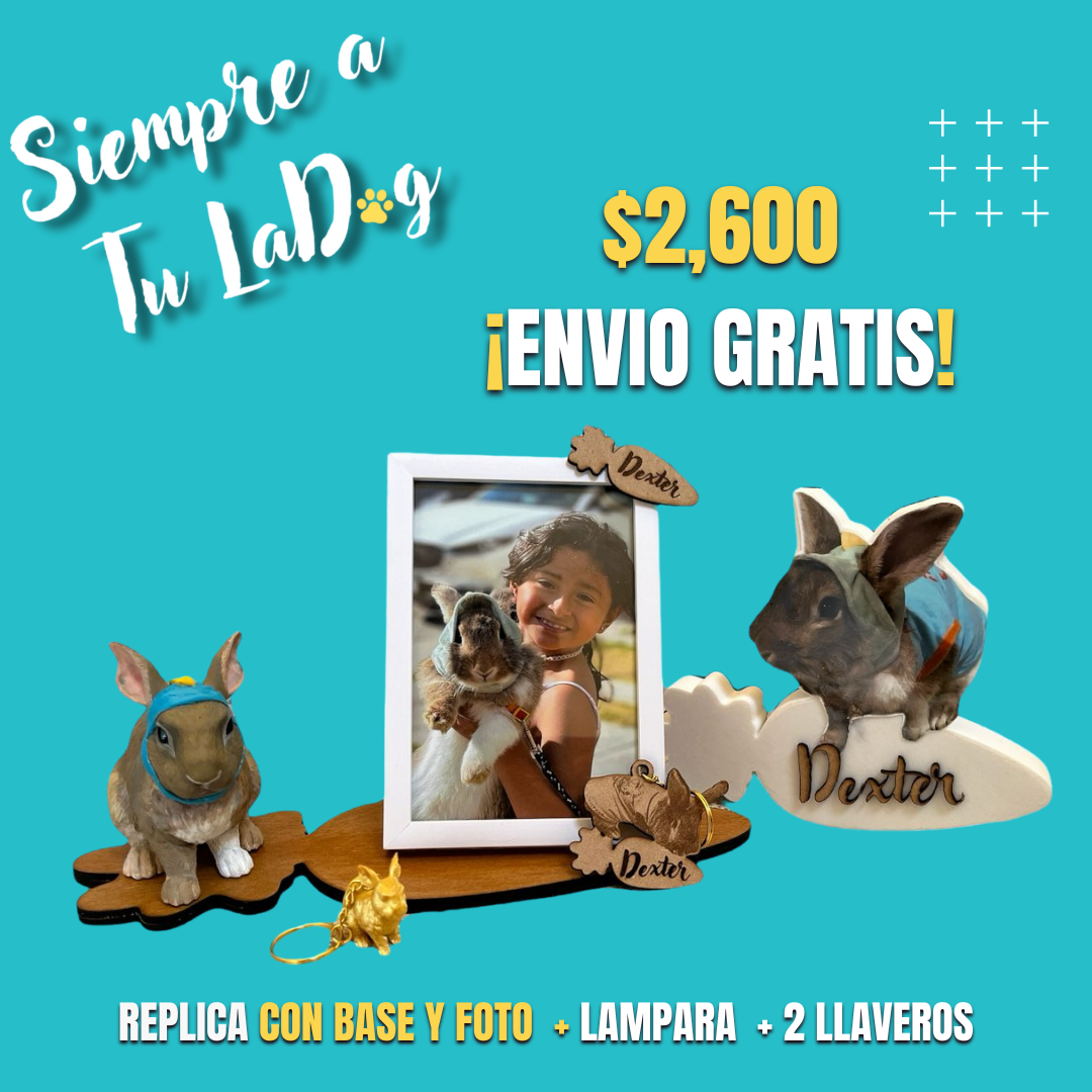 Réplica de Mascota con lampara y llaveros